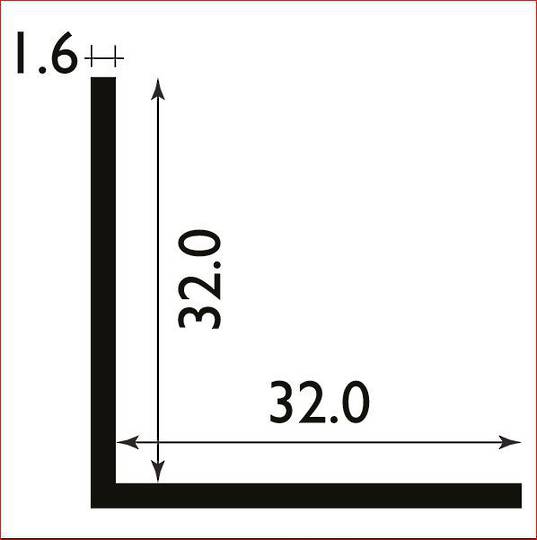 32x32x1.6mm x 2440mm White PVC Angle ER125W3